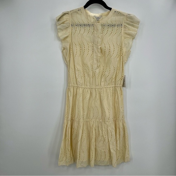 NWT Joie The Krystina Dress Lace Eyelet Mini Sundress Dress Floral Cream M - Picture 7 of 12
